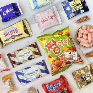 Korean Snack Box Variety Pack - 45 Count Individual Wrapped Gift Care Package Bundle Sampler Assortment Mix Candy Chips Cookies Treats for Kids Children College Students Adult