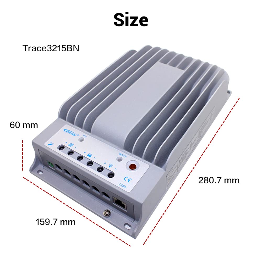 Epever 30A MPPT Solar Charge Controller Tracer BN Series Negative Ground 30 Amp Solar Panel Charge Controller 12V/24V Auto Identifying Intelligent Regulator Max. PV 150V