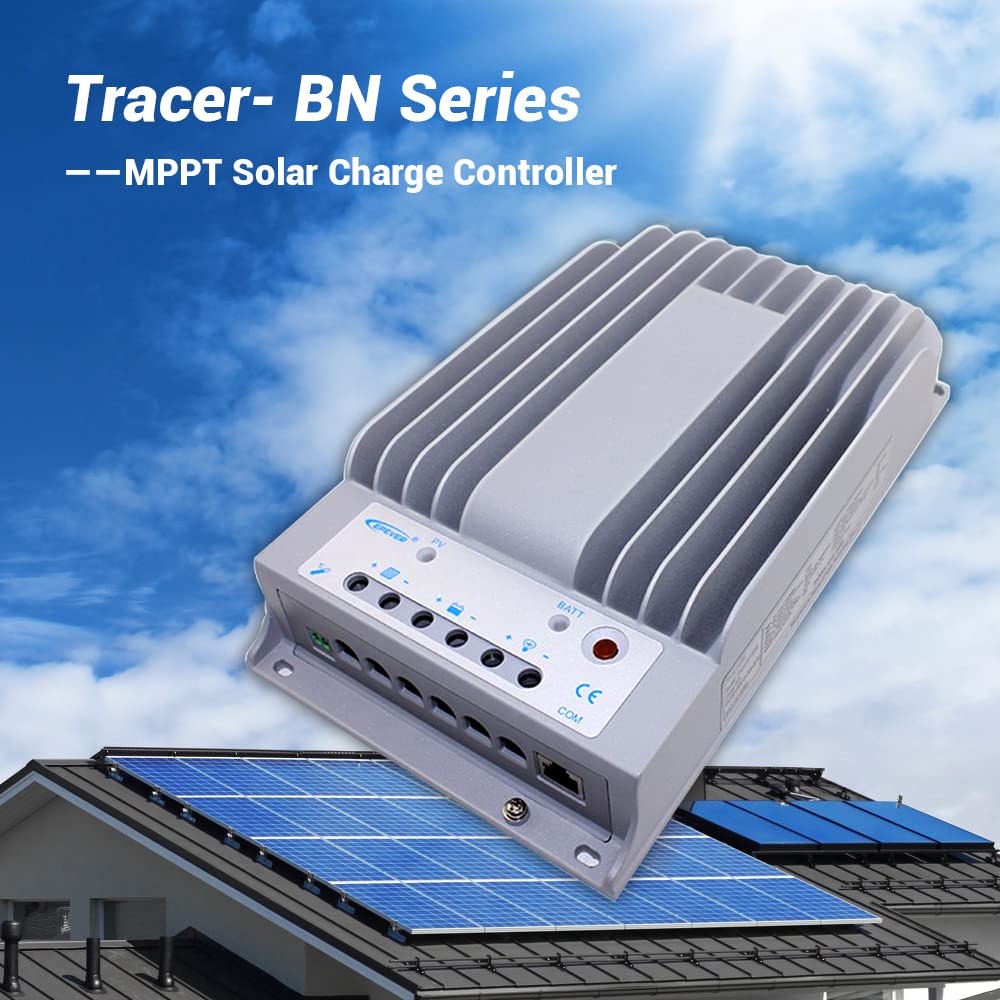 Epever 30A MPPT Solar Charge Controller Tracer BN Series Negative Ground 30 Amp Solar Panel Charge Controller 12V/24V Auto Identifying Intelligent Regulator Max. PV 150V