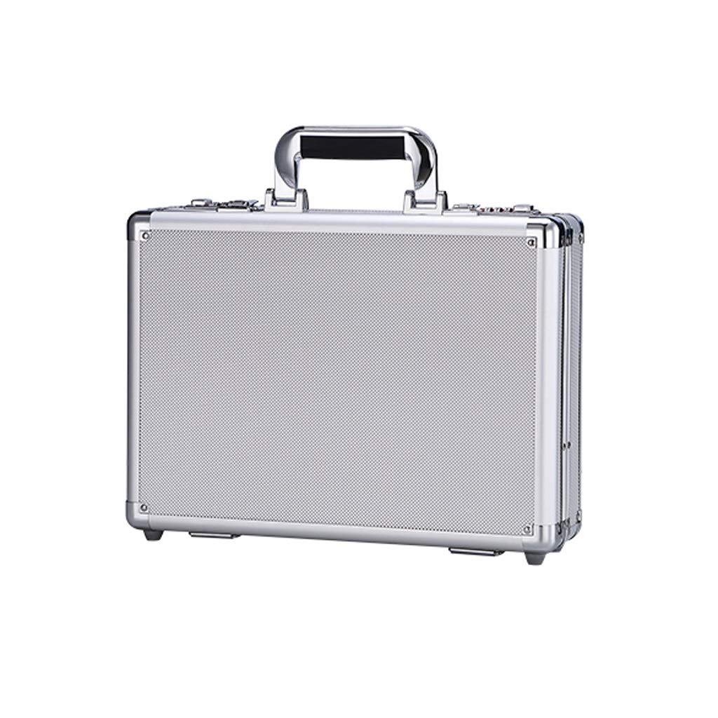 Fireproof Waterproof Box with Key Lock,File Storage Chest Personal Mobile Tote Box，for Portable Travel，Office (Color : Silver)