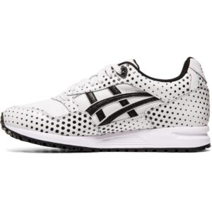 asics tiger women's gel-saga shoes, 7.5, white/black