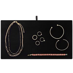 Juvale 6 Pack Velvet Jewelry Display Tray for Selling and Displaying Necklaces, Earrings, Jewels, Bracelets, Anklets, Rings, Gemstones, Chains, Brooches (Black, 14 in)