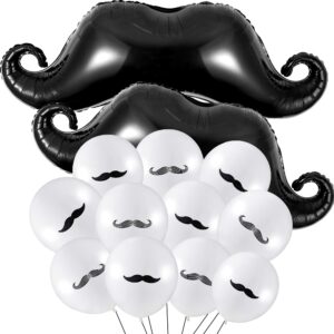 38 pieces moustache black balloons mustache latex balloons beard foil balloons for baby shower wedding birthday graduation anniversary party decoration supply