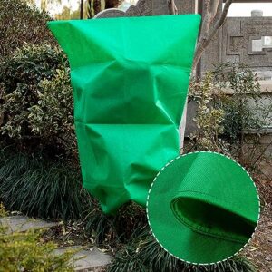 Homimp Frost Protection for Plants,4 Pack of Drawstring Plant Covers (31.5" x 47.3" Inch) Warm Plant Protection Cover Bags for Winter Frost Cold Weather Shrubs & Trees Jacket Covers (Green)