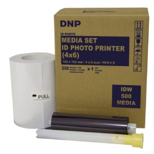 DNP IDW500 Printer Media - 4 x 6/350 prints, bundled with our Professional 2x2 Passport Cutter 50x50