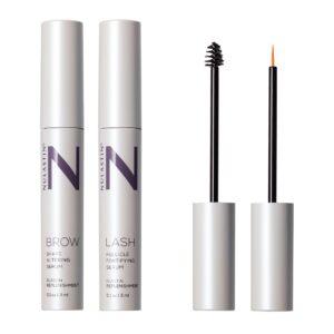 nulastin lash and brow dual system, eyelash & eyebrow boosting serums with elastaplex technology, vegan-friendly & cruelty-free (2-pack, 3 ml each)