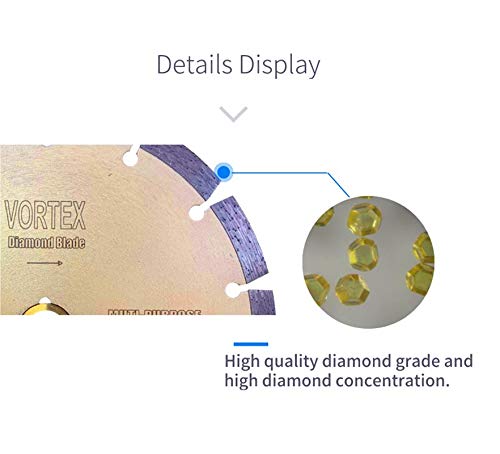 VTXMax VSS 9 inch Dry or Wet Cutting General Purpose Power Saw Segmented Diamond Blades for Concrete Stone Brick Masonry (9")