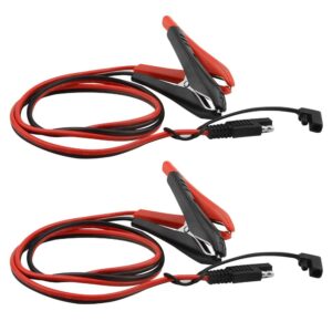 WMYCONGCONG 2 PCS SAE to Battery Alligator Clip 14AWG 12V SAE 2Pin Quick Disconnect Cable Quick Release Adapter to Alligator Clips for Motorcycle Car