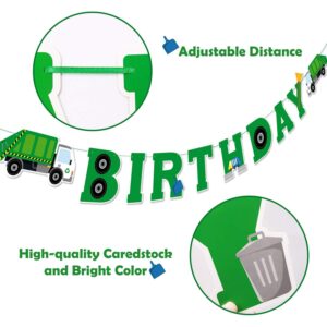 Bessmoso Garbage Truck Birthday Banner Trash Truck Party Supplies Waste Management Recycling Decorations Set of 3