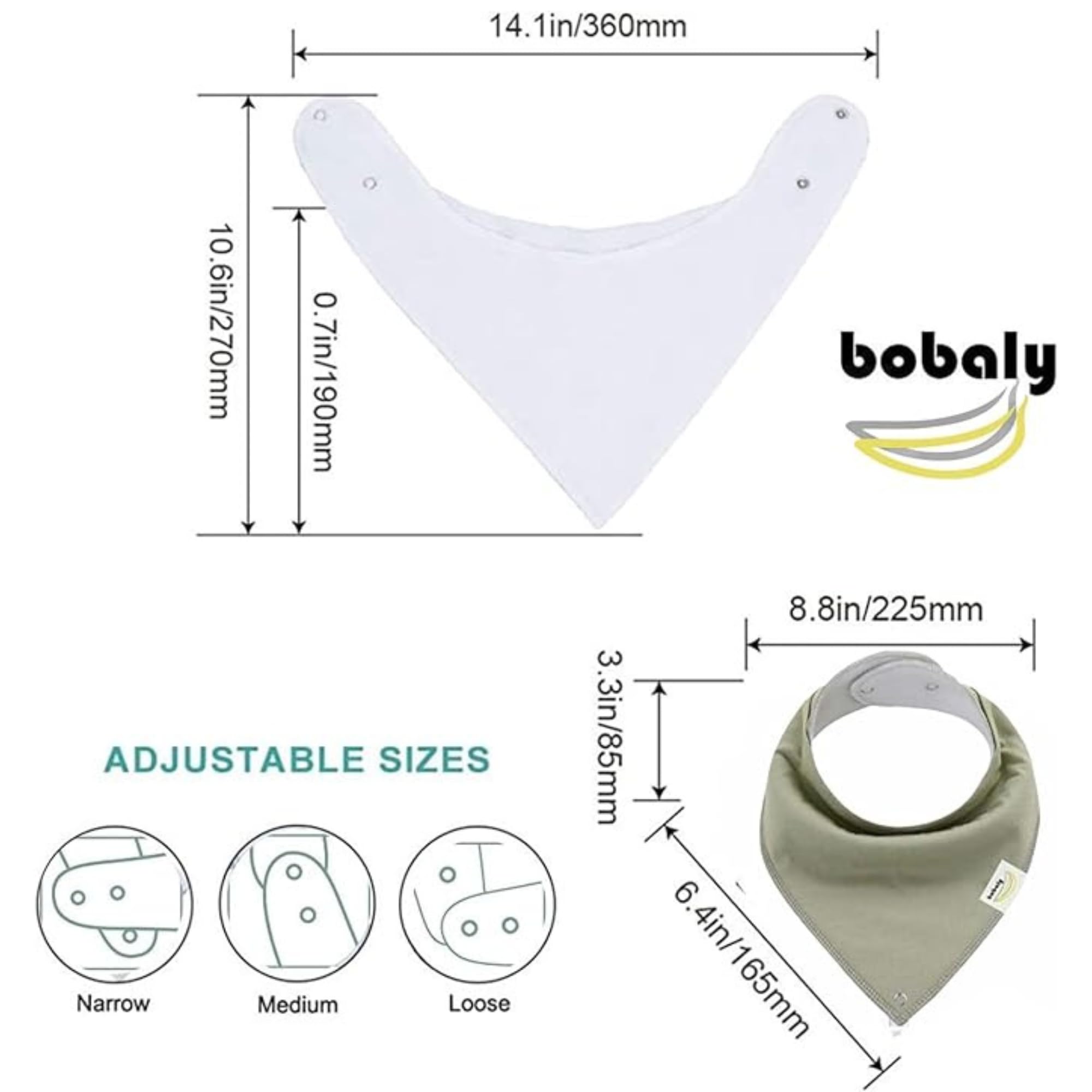 Bobaly, Baby Bibs Teething, Bib Teething, 6 Pack, Baby Bibs for Drooling and Teething, Drool Bibs, Bibs 0-6 Months (Solid Color 6 Pack Set)