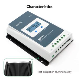 EPEVER 40A MPPT Solar Charge Controller 12/24V DC Automatically Identifying System Voltage Common Negative Grounding Compitable with Lead-Acid and Lithium Batteries