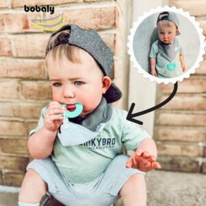 Bobaly, Baby Bibs Teething, Bib Teething, 6 Pack, Baby Bibs for Drooling and Teething, Drool Bibs, Bibs 0-6 Months (Solid Color 6 Pack Set)