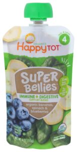 happy tot organic bananas spinach blueberries immunity baby food, 4 oz