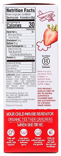 Happy Baby Organic Strawberry & Beet Teether Crackers 12 Count, 1.7 OZ