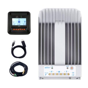 epever 30a mppt solar charge controller 12/24vdc automatically identifying system voltage with mt50 remote meter &temperature sensor rts &communication cable rs485