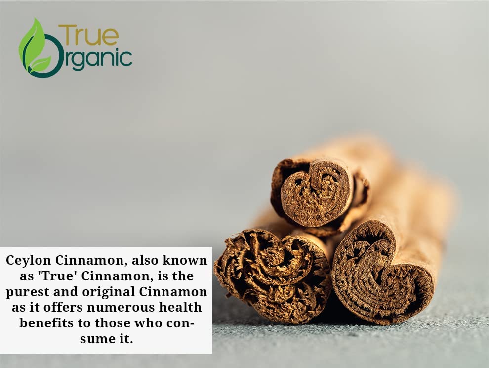 True Organic Ceylon Cinnamon Powder, 1 lb, Premium Grade Ceylon Cinnamon, Gluten Free Cinnamon Powder, Organic Cinnamon powder USDA & Kosher Certified, Non-GMO.