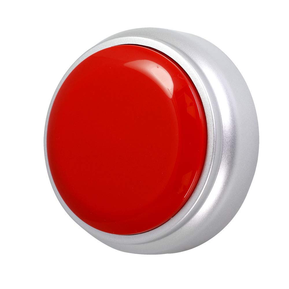 Recordable Button,Record Talking Button,Easy Button 30S Voice Recordable Button Sound Effect Button with Play Back （Red and Silver）