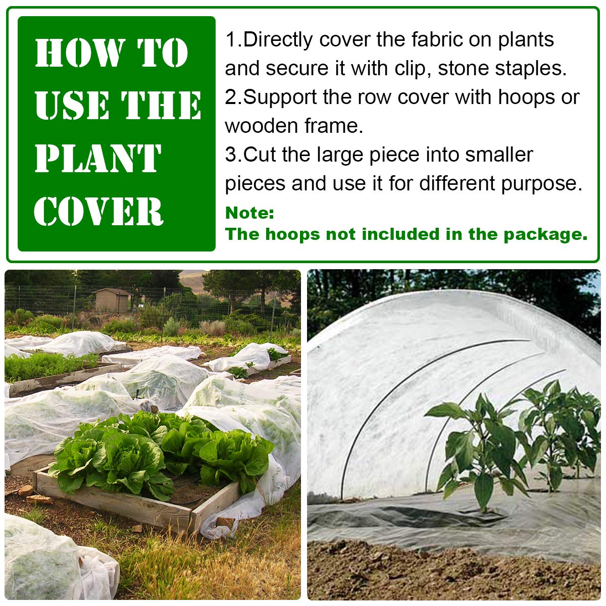 Plant Covers, 8Ft x 24Ft Reusable Floating Row Cover, 1oz Freeze Protection Plant Blankets for Cold Weather, Garden Winterize Cover for Winter Frost Protection, Thickened 1 oz Garden Quilt Cover