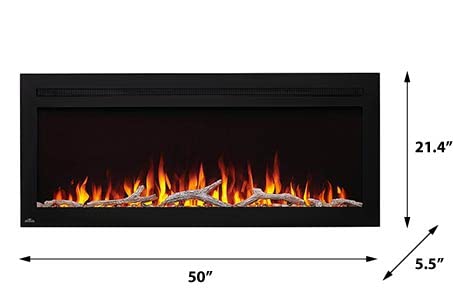 Napoleon Purview 50 inch Wall Mount Electric Fireplace - Black, NEFL50HI