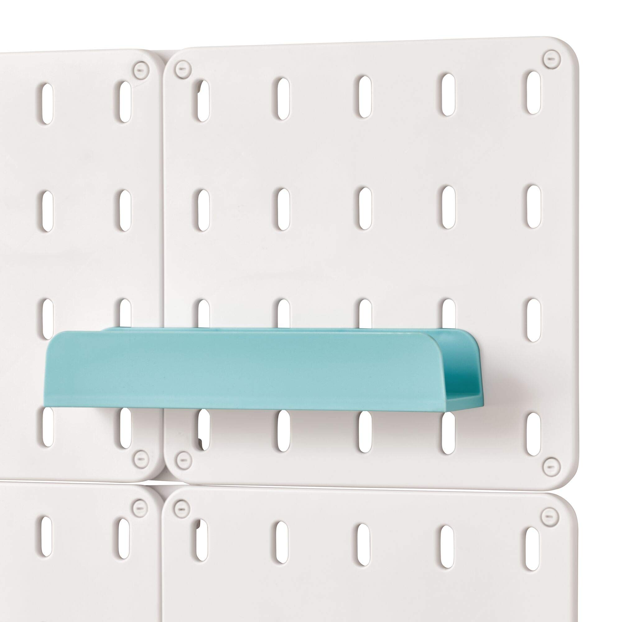 iDesign Cade BPA-Free Plastic Modular Hanging Pegboard Organizer Storage Shelf, 12.71" x 3.7" x 2.25", Aqua