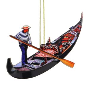 italy venice gondola christmas ornament 5 inches multi-layered wooden fiber