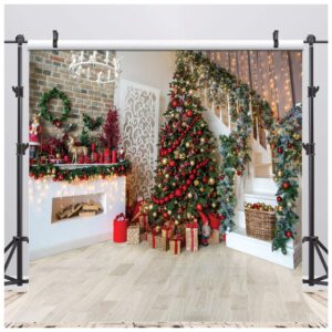 aiikes 10x10ft fireplace backdrop for indoor xmas tree photoshoots and holiday parties - gift decor and photo studio prop - 11-752