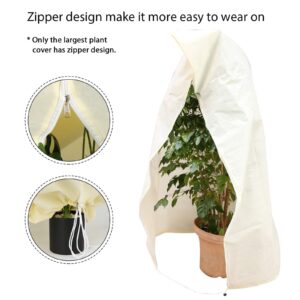 MIXC Plant Covers Freeze Protection, 47.2''×70.8'' Winter Cold Weather Frost Blankets Shrub Jacket with Drawstring Reusable Frost Protection Cloth for Outdoor Plants Fruit Tree Potted (2 Pack)