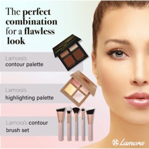 Highlighter Palette Highlighter Makeup Iluminador - Glow Bronzer Powder Makeup Highlighter Kit With Mirror - 4 Highly Pigmented Face Highlighter Shimmer Colors - Vegan, Cruelty Free & Hypoallergenic