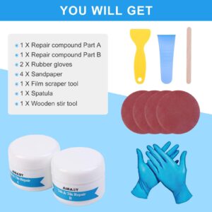 Tub, Tile and Shower Fiberglass Repair Kit, 3.5 oz Porcelain,Bathtub Repair Kit White Toilet Ceramic Repair Kit for Cracked Bathtub Scratches - Shower Bases 1