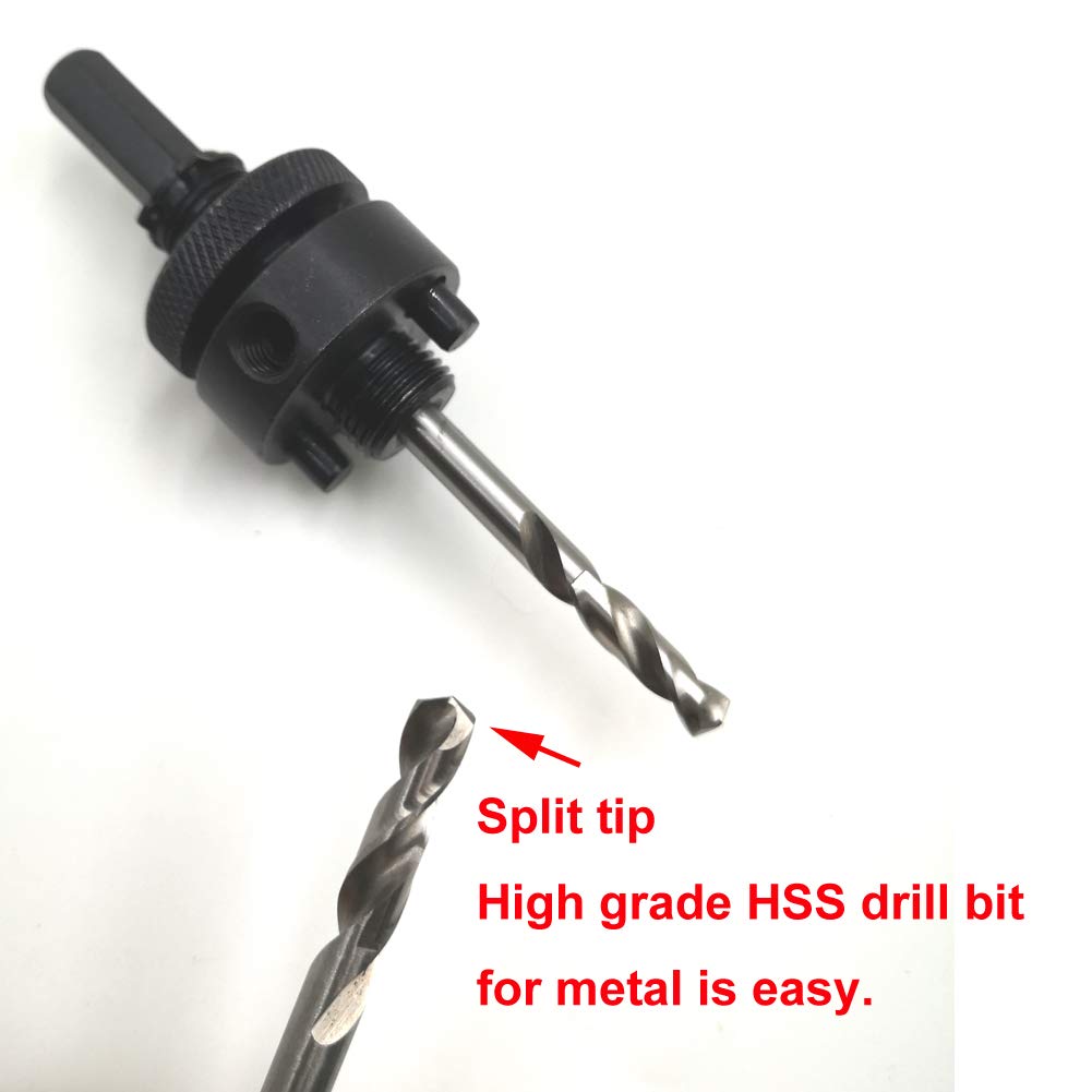 JIECHENG Bi-Metal Hole Saw Arbor Mandrel 3/8" Hex Shank with High Grade Pilot Drill bit