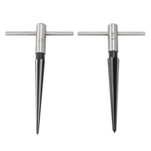 YaeKoo 2 pcs Tapered Reamer T Handle 6 Fluted Chamfer Bridge Pin Hole Hand Held Reamer Sizes 1/8"-1/2" (3-13mm) & 5''-5/8'' (5-16mm) Handle Drilling Tools