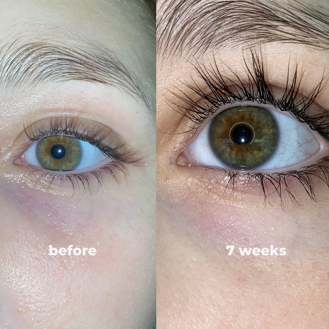 nuorganic Lash Growth Serum - Thicker + Longer + Stronger Eye Lashes in 30 Days - Natural + Vegan + Cruelty Free - As Seen on Tiktok! Extra Large Bottle + 3 Month Supply - 0.3 fl Oz / 8ml