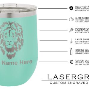LaserGram Double Wall Stainless Steel Wine Glass Tumbler, Zodiac Sign Virgo, Personalized Engraving Included (Teal)