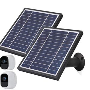 itodos solar panel compatible with arlo pro and arlo pro2 camera,11.8feet power cable and adjustable mount(2 pack, black)