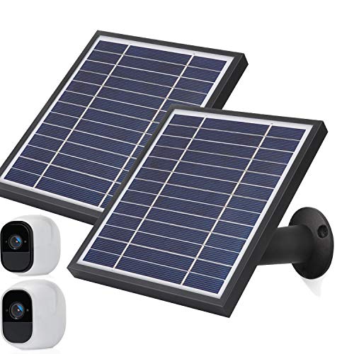 iTODOS Solar Panel Compatible with Arlo Pro and Arlo Pro2 Camera,11.8feet Power Cable and Adjustable Mount(2 Pack, Black)