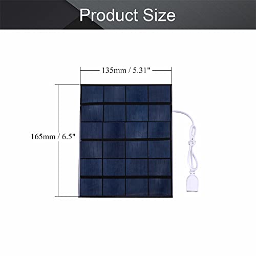 Fielect 6V 3.5W Mini Solar Panel USB Solar Panel Charger Polysilicon Solar Cells Charger for Bicycles,Mobile Phones,Power Bank,Camping Lights, 165x135mm