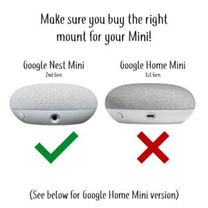 The Mini Genie for Google Nest Mini (2nd Gen) | Multi-Pack Disc. | Lowest Profile | No Ugly Bulk | Vertical or Horizontal | Outlet Wall Mount Hanger Stand (White, 1-Pack)