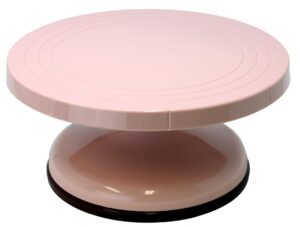 creative hobbies 10.5 inch rotating cake decorating turntable - pink plastic - revolving cake stand, banding wheel, sculpture stand with sturdy base