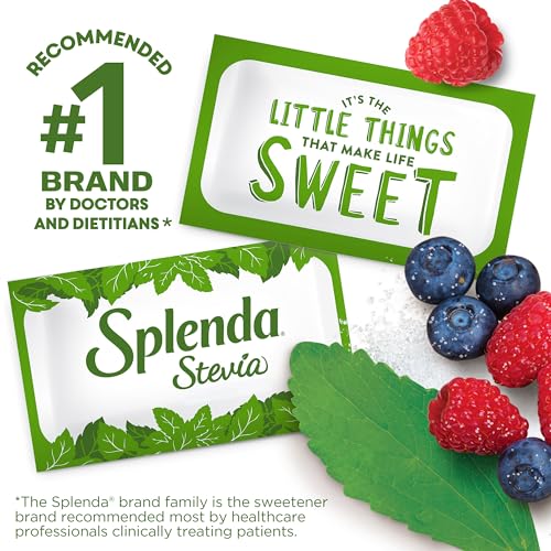 SPLENDA Stevia Zero Calorie Sweetener, Plant Based Sugar Substitute Granulated Powder, Single Serve Packets with Tray, 250 Count (Pack of 1)