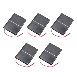 fielect 5pcs 1.5v 0.65w small solar panel polysilicon mini solar cells diy electric toy materials for battery power, 80x60mm