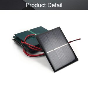 Fielect 5Pcs 1.5V 0.65W Small Solar Panel Polysilicon Mini Solar Cells DIY Electric Toy Materials for Battery Power, 80x60mm