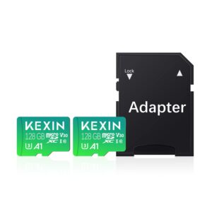 kexin 128gb micro sd card class 10, u3, v30, a1 ultra microsdxc uhs-i memory card, 2 pack