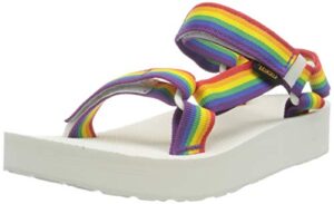 teva womens midform universal wedge sandal, rainbow/black, 8 us