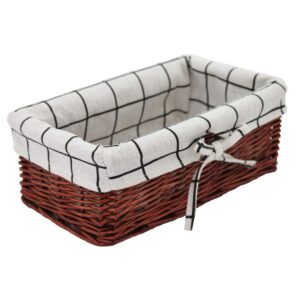 wicker storage basket, rectangular storage basket，natural and decorative, arts and crafts. (brown)