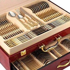 Impressive Italian Collection Flatware Storage Box with Drawer - Ideal for Organizing 75-Piece Set (Flatware Box 1)