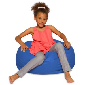 posh creations bean bag chair for kids, teens, and adults includes removable and machine washable cover, solid royal blue, 27in - medium