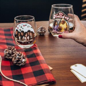 Friends Holiday Stemless Wine Glass Collectible 2-Pack | Each Holds 20 Ounces