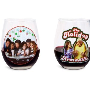 Friends Holiday Stemless Wine Glass Collectible 2-Pack | Each Holds 20 Ounces