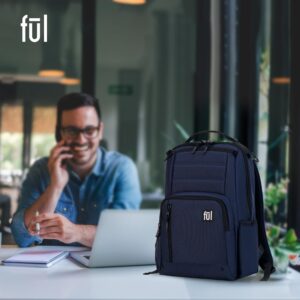 FUL Tactics Collection 15 Inch Laptop Backpack, Phantom Padded Computer Bag for Commute or Travel, Navy