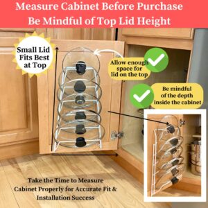 Evelots 6 Pot Lid Organizer for Cabinet or Pantry Wall - Cupboard Door Pots and Pans Organizer - Glass or Metal Pan Covers Cabinet Organizer - Rack Hanger Dividers - Set of 2